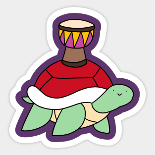 Turtle and Little Djembe Sticker